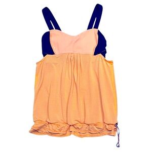 Lululemon Orange & Navy Fine Striped Run Back on Track Tank Top 8